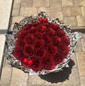 25 Red Glitter Eternal Roses